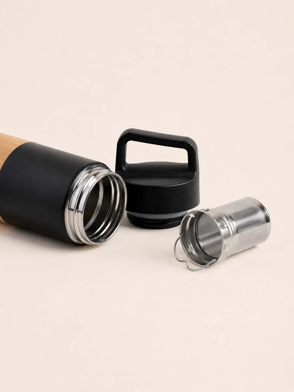 Bamboo & Stainless Steel Thermos with Tea Infuser — 530ml