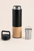 Bamboo & Stainless Steel Thermos with Tea Infuser — 530ml