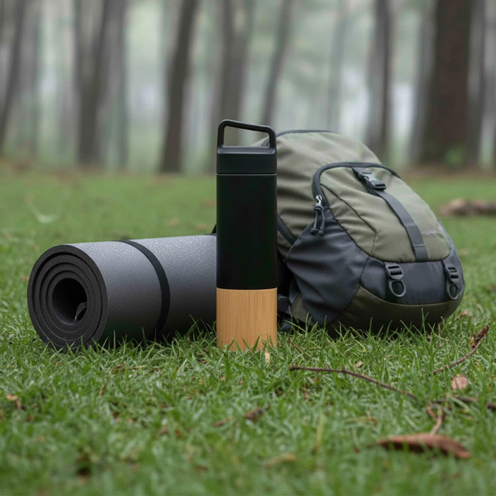 Bamboo & Stainless Steel Thermos with Tea Infuser — 530ml